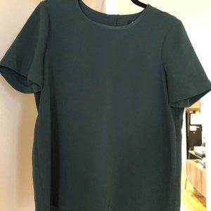 Dark Green Short Sleeve Blouse